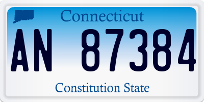 CT license plate AN87384