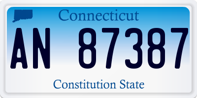 CT license plate AN87387