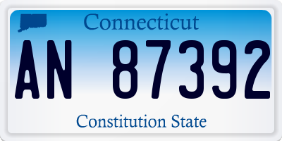 CT license plate AN87392