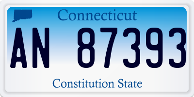 CT license plate AN87393