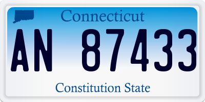 CT license plate AN87433