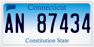 CT license plate AN87434