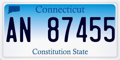 CT license plate AN87455