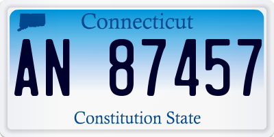 CT license plate AN87457