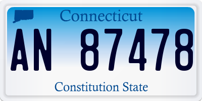 CT license plate AN87478