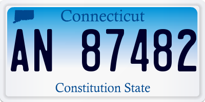 CT license plate AN87482