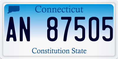 CT license plate AN87505