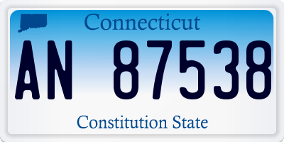 CT license plate AN87538