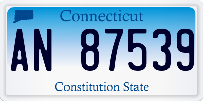 CT license plate AN87539