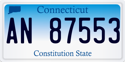 CT license plate AN87553