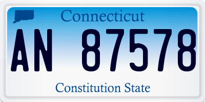 CT license plate AN87578