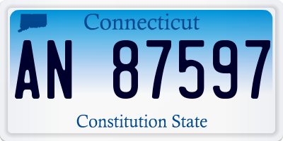 CT license plate AN87597