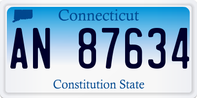 CT license plate AN87634