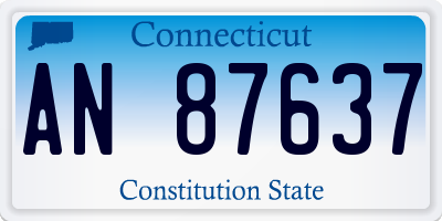 CT license plate AN87637