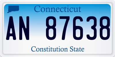 CT license plate AN87638
