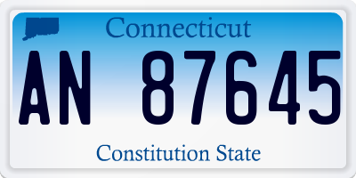 CT license plate AN87645