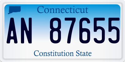CT license plate AN87655