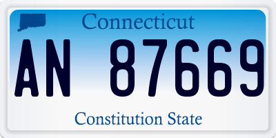 CT license plate AN87669