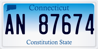 CT license plate AN87674