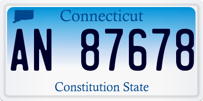 CT license plate AN87678