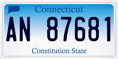 CT license plate AN87681
