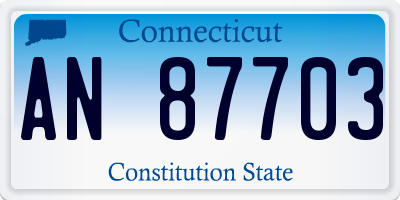 CT license plate AN87703