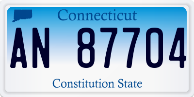 CT license plate AN87704