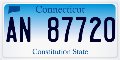 CT license plate AN87720