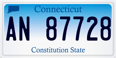 CT license plate AN87728