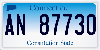 CT license plate AN87730
