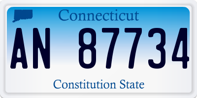 CT license plate AN87734