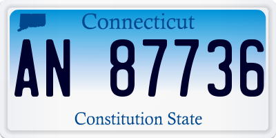 CT license plate AN87736