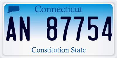 CT license plate AN87754