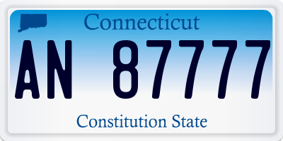 CT license plate AN87777