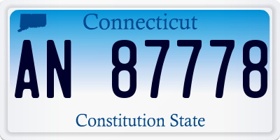 CT license plate AN87778
