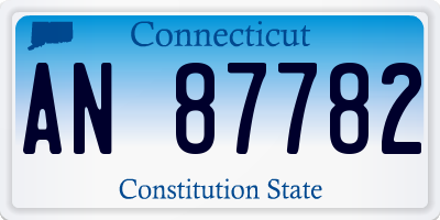 CT license plate AN87782