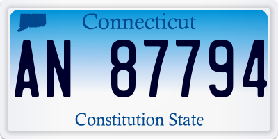 CT license plate AN87794