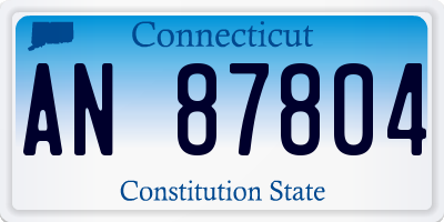 CT license plate AN87804