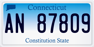 CT license plate AN87809
