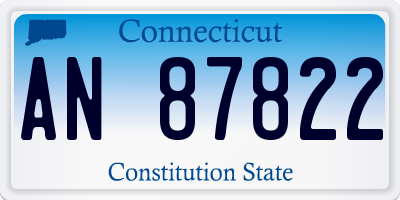 CT license plate AN87822