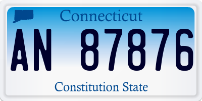 CT license plate AN87876