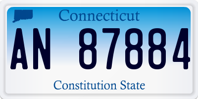 CT license plate AN87884