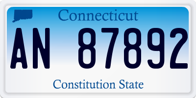 CT license plate AN87892