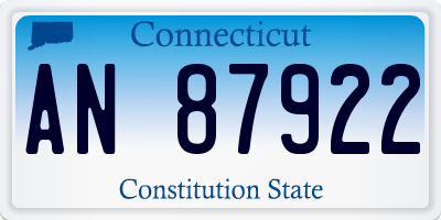 CT license plate AN87922