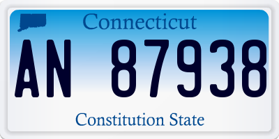 CT license plate AN87938