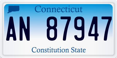CT license plate AN87947