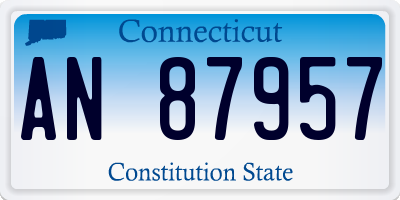 CT license plate AN87957