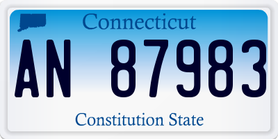 CT license plate AN87983