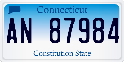 CT license plate AN87984