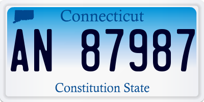 CT license plate AN87987
